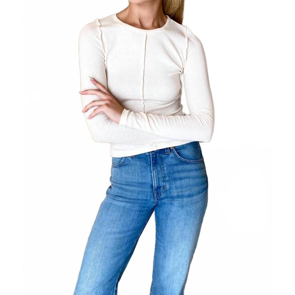 NEW EMERSON FRY amy crewneck top in ivory